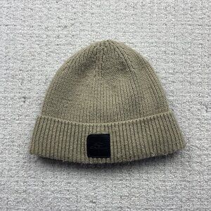Y2K O'Neill Beanie Toque One Size Beige Logo Patch Knit Winter Ski Snowboard